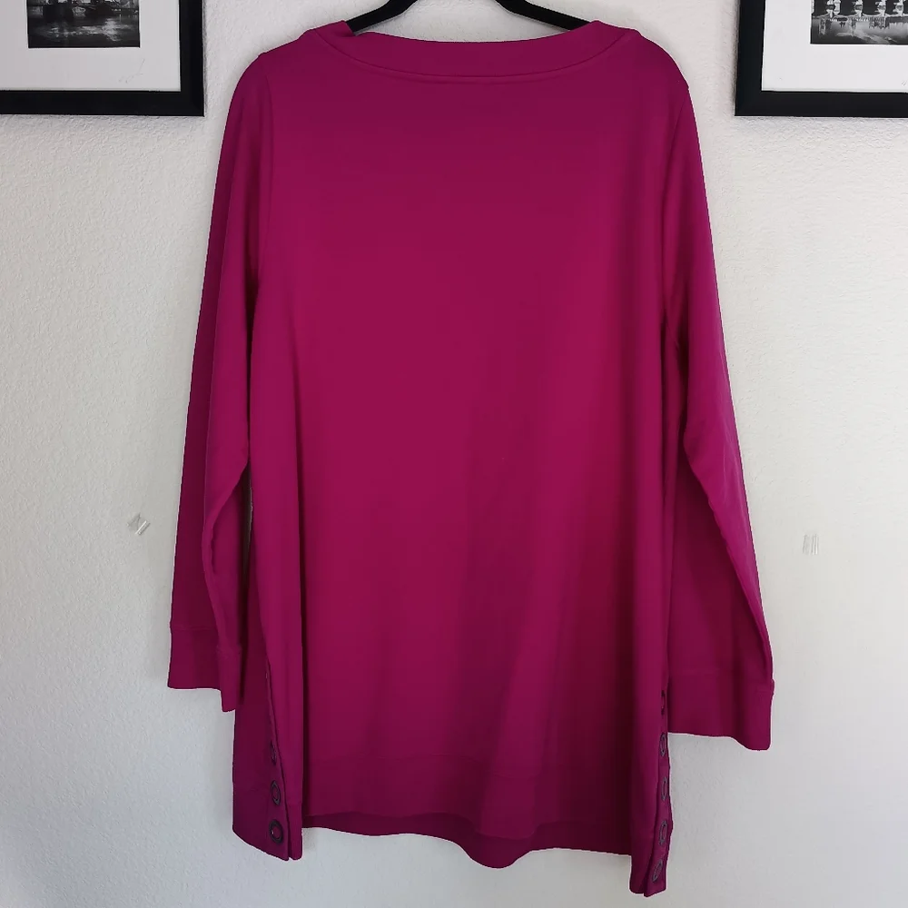 Soft Surroundings Vibrant Magenta Pink Tunic Top Women's Size 1X Style 100924 - Picture 10 of 10